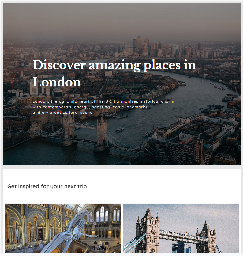London Landing page